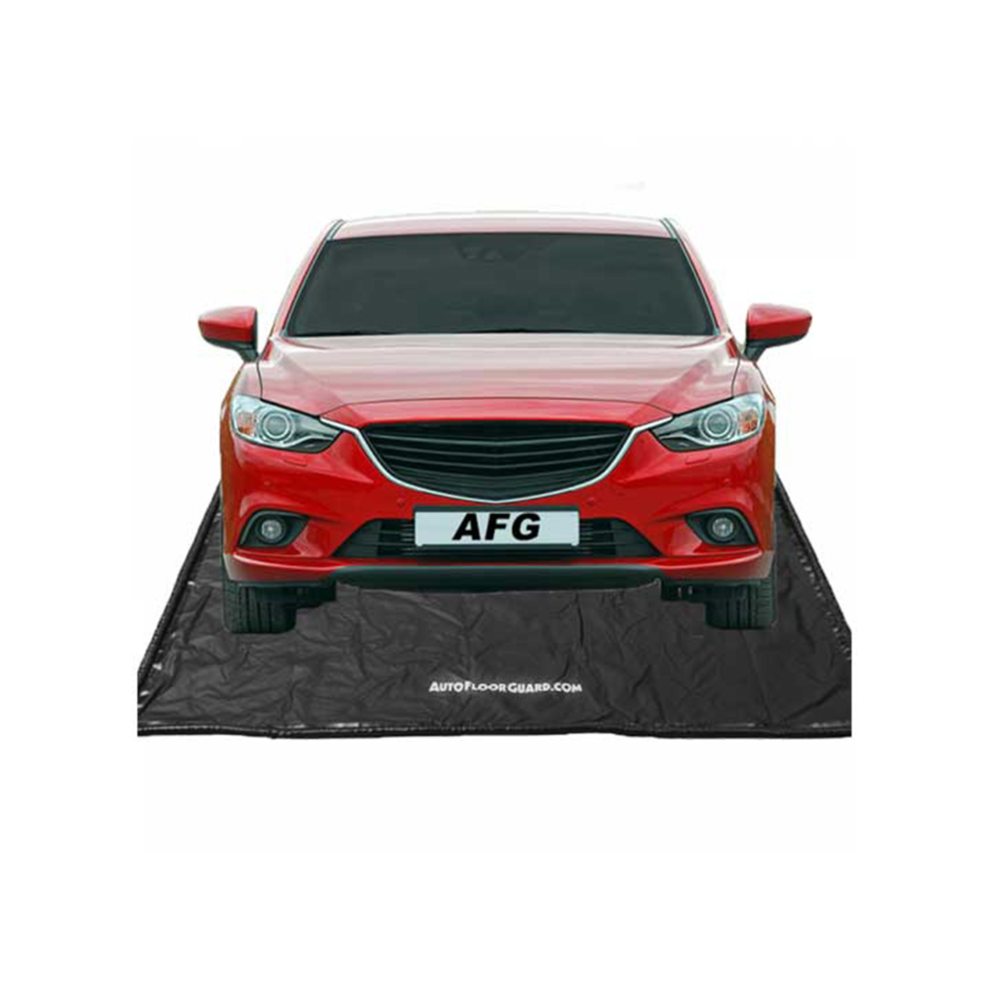 AutoFloorGuard Midsize/Small SUV Containment Mat — 7ft.9in. x 18ft., PVC-Coated Fabric, Stay-Put Corners, Free Squeegee Pole, Model# AFGAFG7918